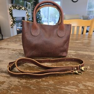 PORTLAND LEATHER beautiful Brown Bag with Detachable Strap